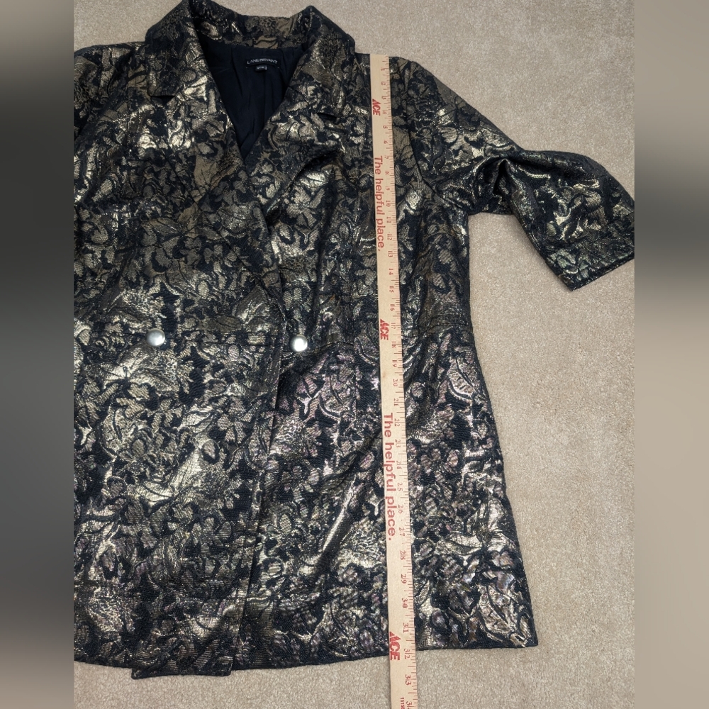 Lane Bryant Brocade Blazer Black and Gold Size 18/20 - Picture 14 of 15
